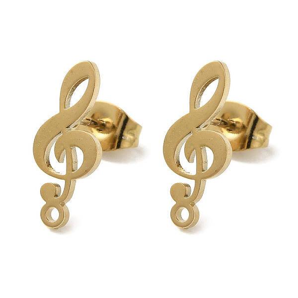Ion Plating(IP) 304 Stainless Steel Stud Earring Findings