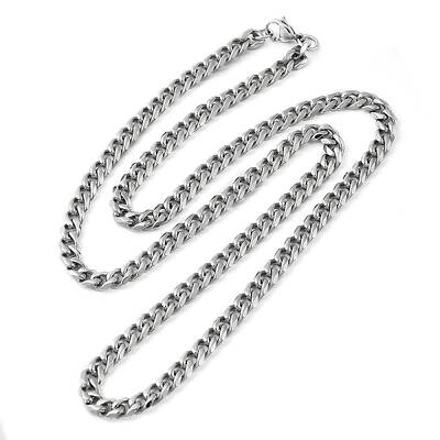 Non-Tarnish 304 Stainless Steel Cuban Link Chain Necklace for Men Women