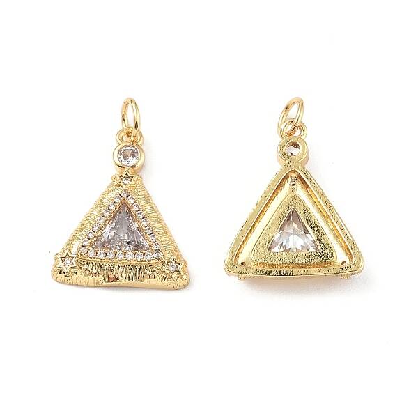 Brass Micro Pave Clear Cubic Zirconia Pendants