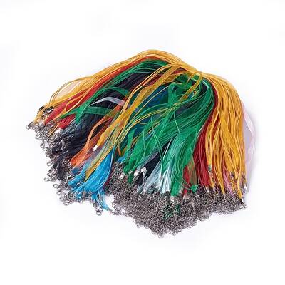 Waxed Cord and Organza Ribbon Necklace Making