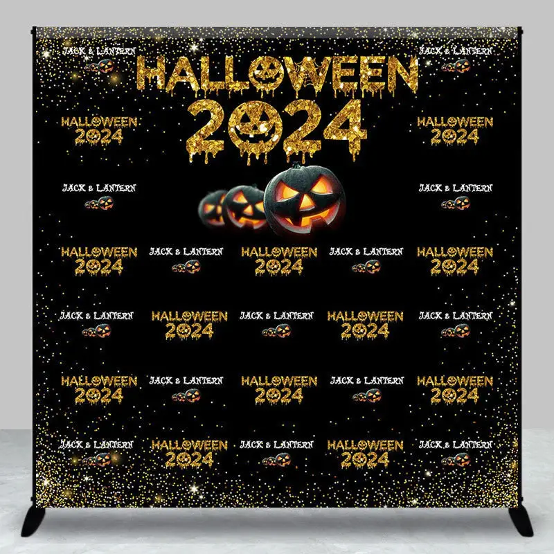 Aperturee Black Gold Glitter Custom Halloween 2024 Backdrop - Aperturee