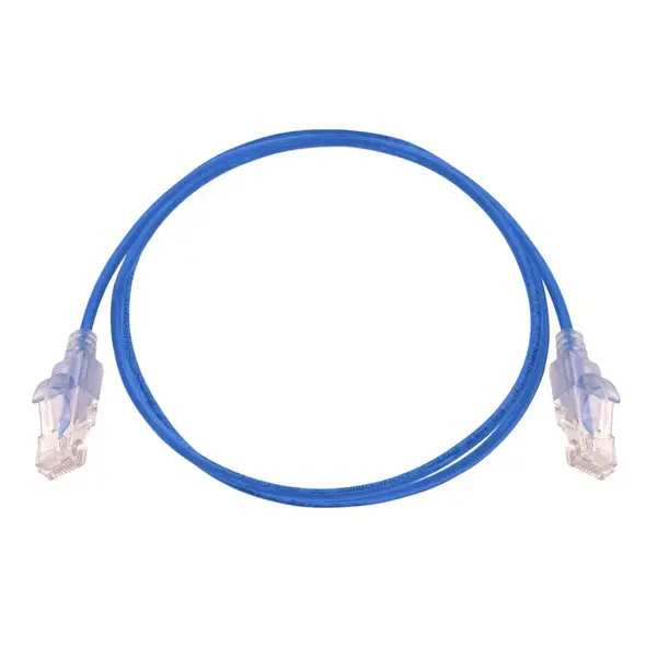 15154 Monoprice Cat6A Ethernet Patch Cable SlimRun Snagless RJ45 550MHz UTP Pure Bare Copper 10G 30AWG 10-Pack 3ft Blue
