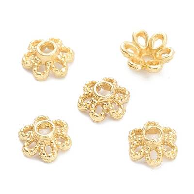 Rack Plating Alloy Flower Bead Caps
