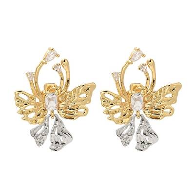 Butterfly Cubic Zirconia Stud Earrings