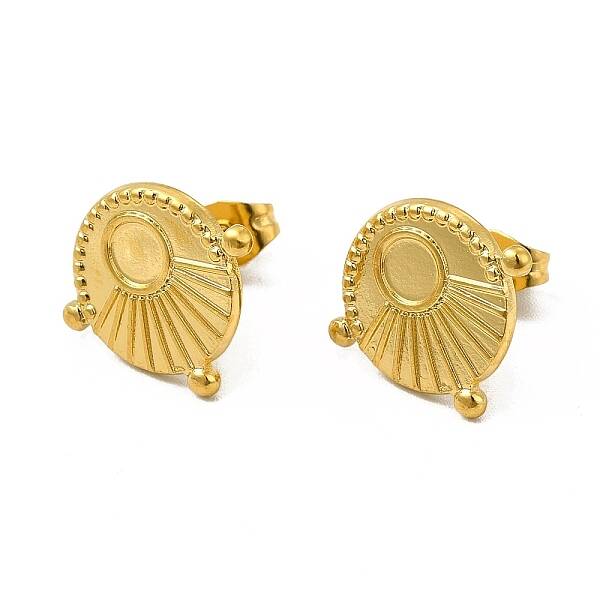 Ion Plating(IP) 304 Stainless Steel Stud Earring Cabochon Settings