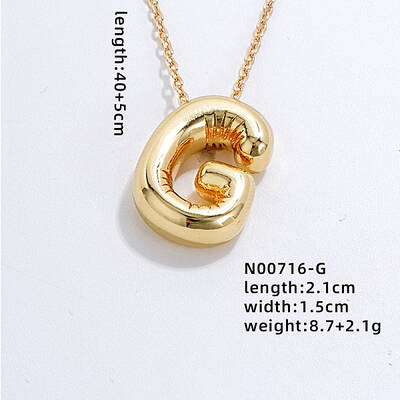 Stainless Steel Party Balloon Letter Pendant Cable Chain Necklaces for Women
