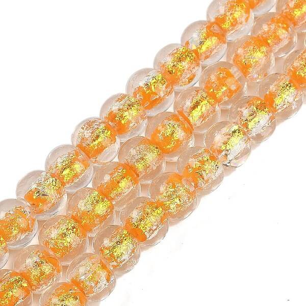 Handmade Foil Lampwork Beads Strands