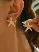 Starfish Design Stud Earrings, Gifts for Wife, Fashionable Jewelry for Women & Girls, Trendy All-match & Exquisite Jewelry fo...