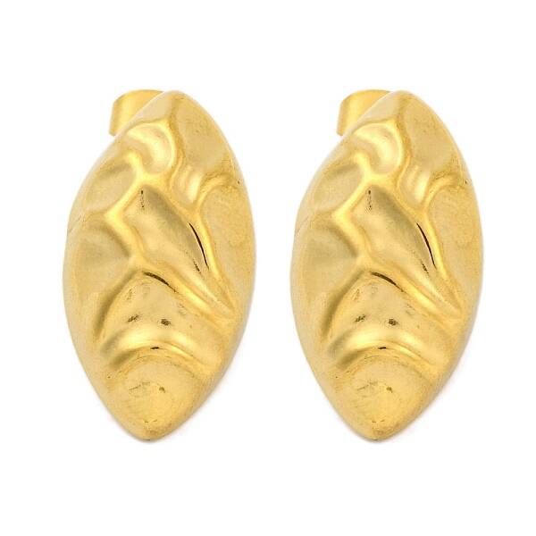 Horse Eye Ion Plating(IP) 304 Stainless Steel Stud Earrings