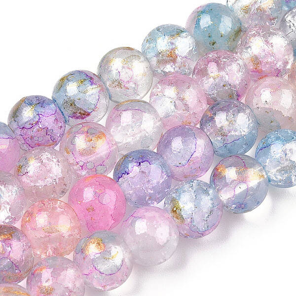 Baking Painted Crackle Glass Bead Strands