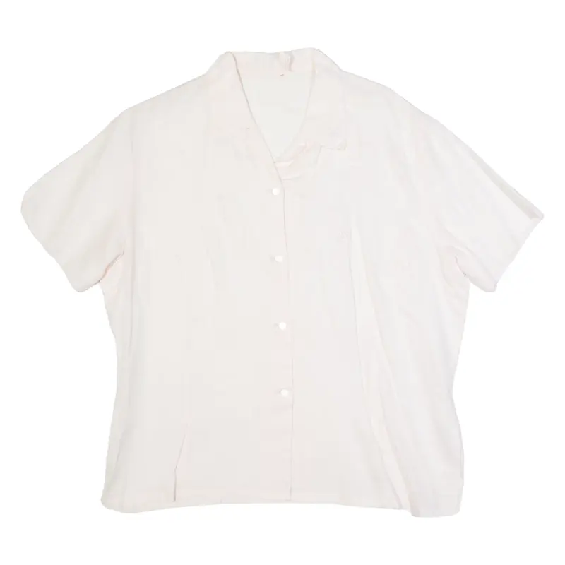 Womens Shirt Pink Collared Linen S