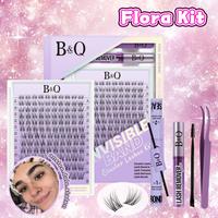B&Qaugen Flora Natural Kit l C Curl 120pcs Invisible Band 8-18mm,Beginner Friendly,DIY Lash Extensions at Home For Women & Gi...