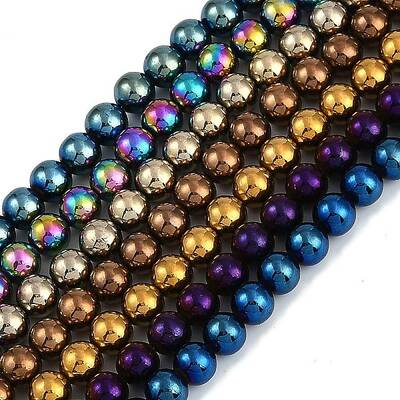 Electroplated Synthetic Magnetic Hematite Beads Strands