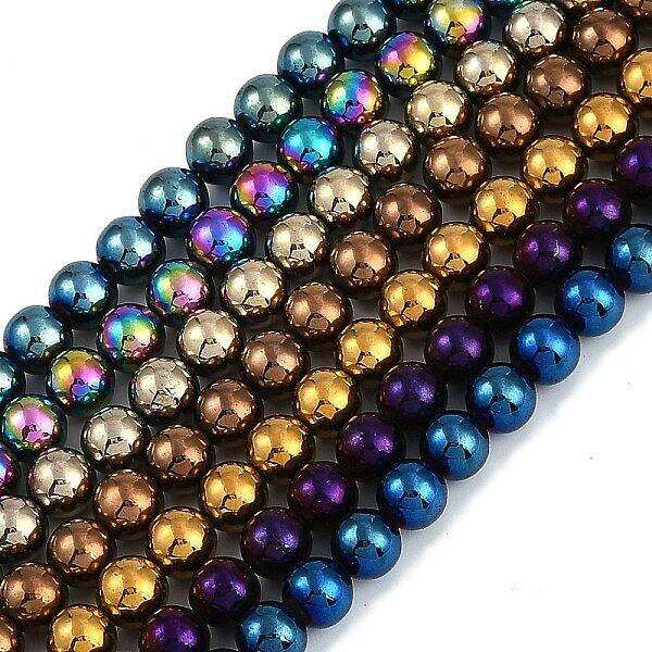 Electroplated Synthetic Magnetic Hematite Beads Strands