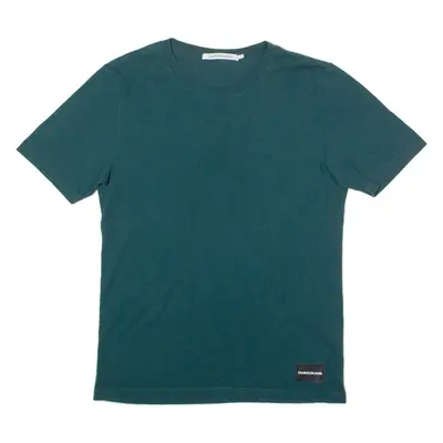 CALVIN KLEIN JEANS Mens T-Shirt Green Crewneck M