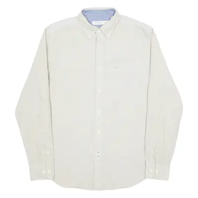 NAUTICA Mens Plain Shirt Beige Long Sleeve L