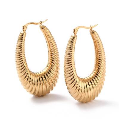 Ion Plating(IP) 304 Stainless Steel Hoop Earrings