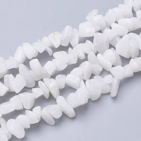 Natural White Jade Gemstone Beads Strands