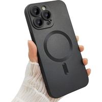 Magnetic Matte Case for iPhone 16 15 14 13 12 11 Pro Max Plus,  Luxury Soft Metallic Design with Camera Lens Protector, Compa...