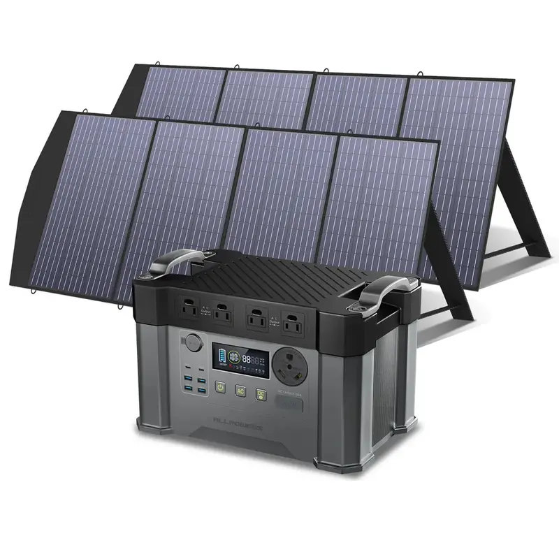 ALLPOWERS Solar Generator Kit 2400W Power Station 200W Solar Panel