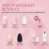 Glamnetic Starter Kit Nail Bundle – FREE Caramel Apple Nail Set – Glue & Remover – Ruby Slipper Nail Bundle