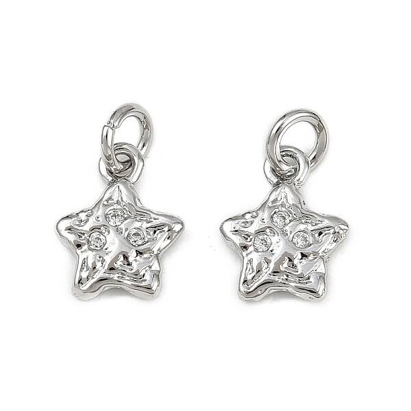 Brass Micro Pave Cubic Zirconia Pendants