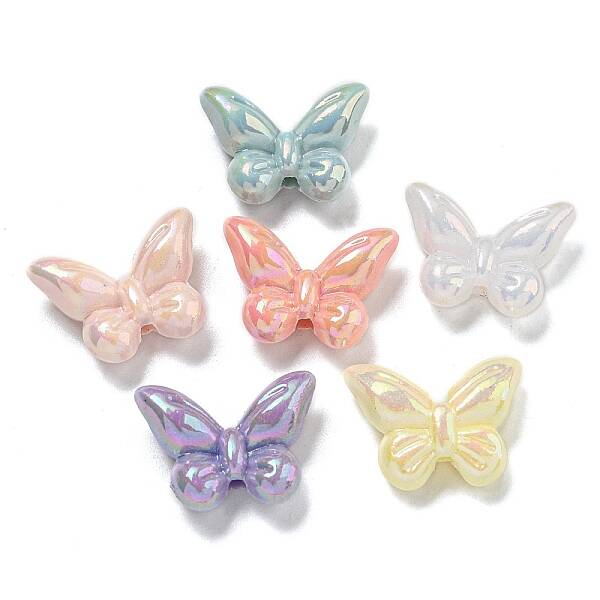 UV Plating Rainbow Iridescent Acrylic Beads