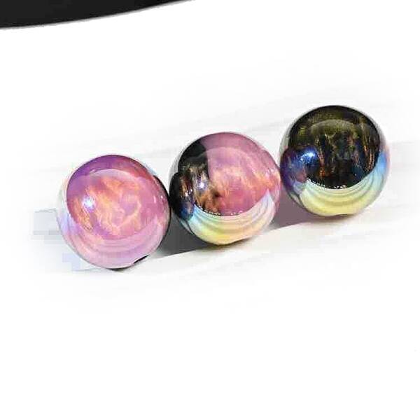 30Pcs Gradient Color & UV Plating Rainbow Iridescent Opaque Resin Beads