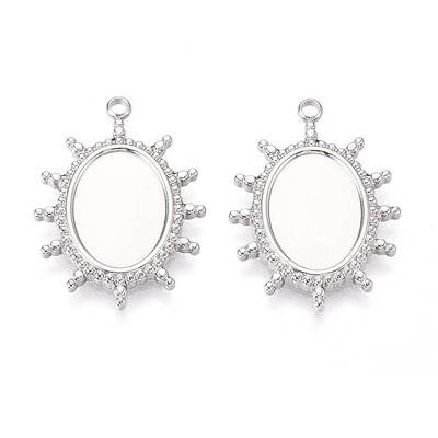 Non-Tarnish 304 Stainless Steel Pendant Cabochon Settings