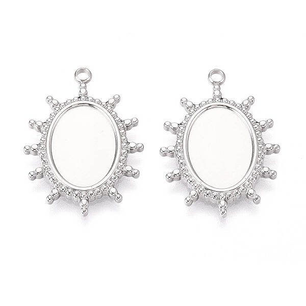 Non-Tarnish 304 Stainless Steel Pendant Cabochon Settings