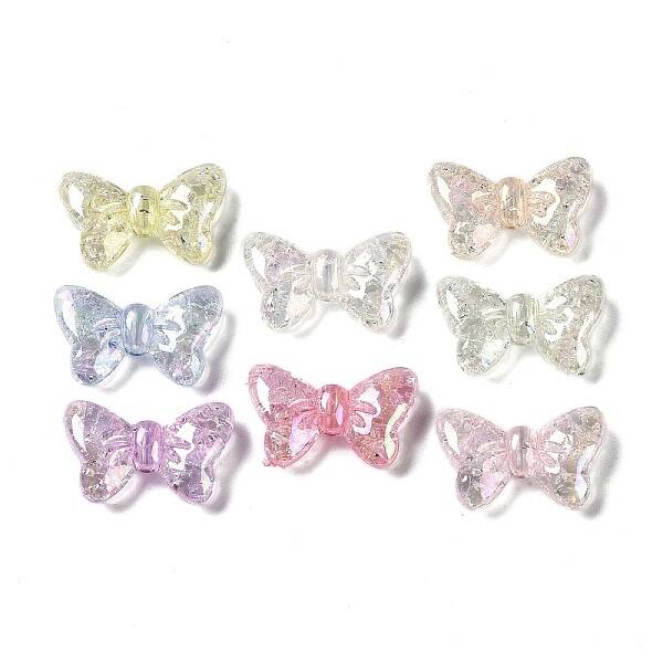 UV Plated & Crackle Transparent Acrylic Beads