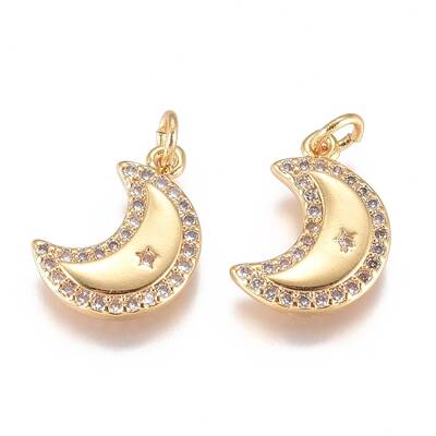 Brass Micro Pave Cubic Zirconia Pendants