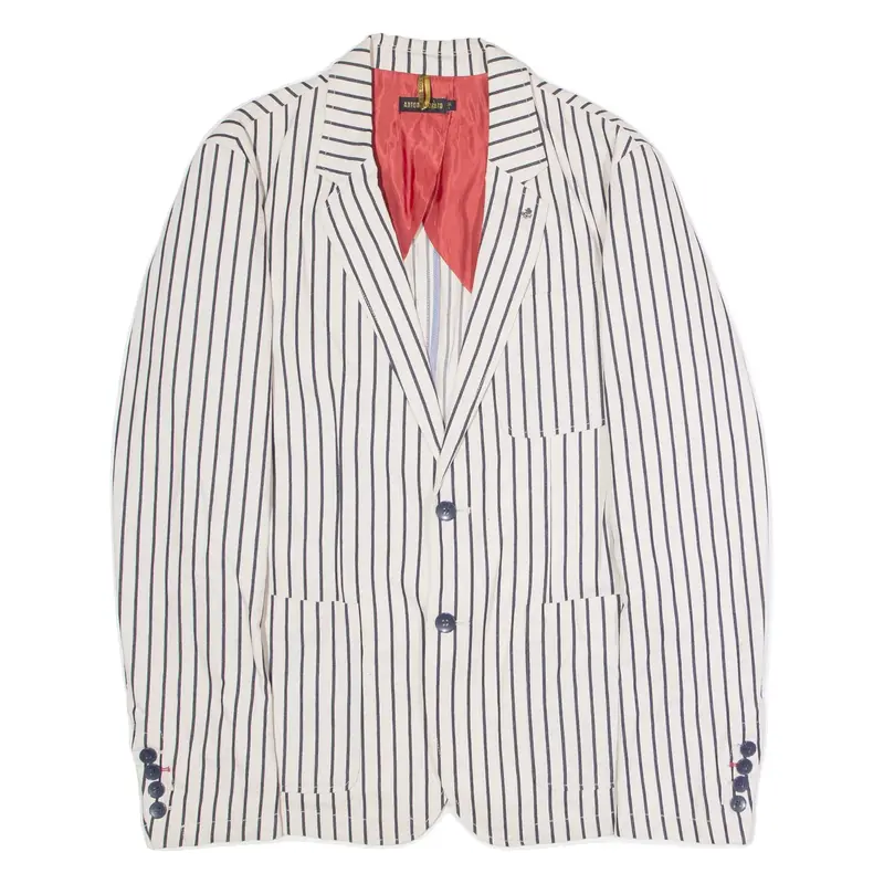ANTHONY MORATO Waxer Super Slim Fit Mens Blazer Jacket White Pinstripe L