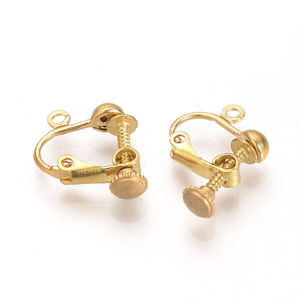 Brass Screw Clip-on Earring Setting Findings