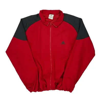 Adidas Track Jacket - Large Red Polyester