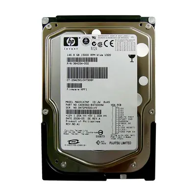364334-002 HP 146GB Ultra-320 SCSI 15000 3.5-inch 8MB Hard Drive