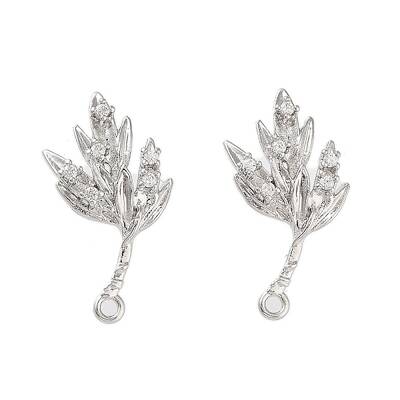Brass Micro Pave Cubic Zirconia Stud Earring Findings