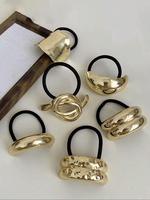 Women's Elegant Metal Decor Hair Ties, Versatile Ponytail Hair Accessories for Women & Girls, Minimalist Braid Headwear Suita...
