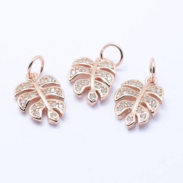 Brass Micro Pave Cubic Zirconia Charms