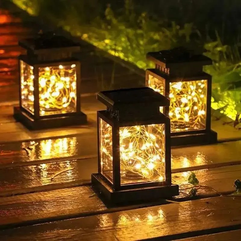 Solar Powered Lantern for Summer, 1 Count Multipurpose Outdoor Garden Hanging Lanterns, Universal Waterproof LED Mission Ligh...