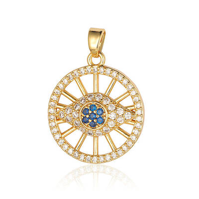 Brass Micro Pave Cubic Zirconia Pendants