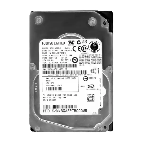 0GX250 Dell 36GB SAS 15000 2.5-Inch Hard Drive