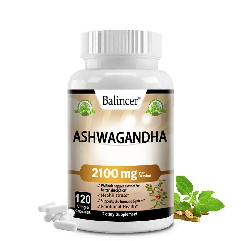 Balincer Organic Ashwagandha 2,100 mg Veggie Capsules, Pure Organic Ashwagandha Powder and Root Extract, Stress, Mood & Immun...
