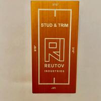 Magnetic stud finder tool - 3/16” and 3/8” trim reveal gauge - 1/8” door reveal gauge - electric orange anodize - alumi...