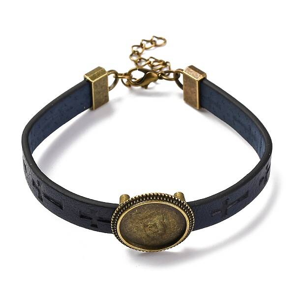Hollow Cross PU Leather Bracelet Making