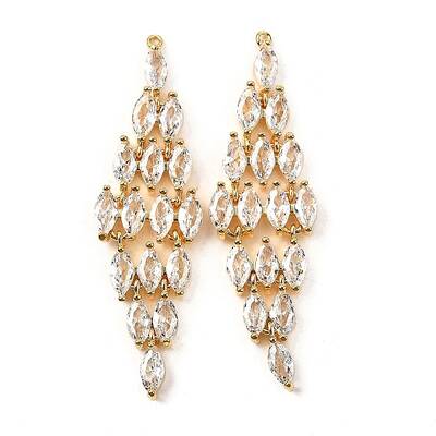 Brass Micro Pave Cubic Zirconia Pendants