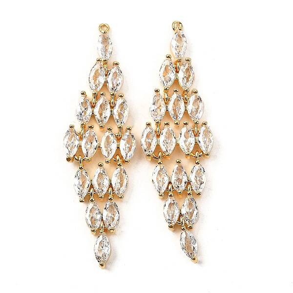 Brass Micro Pave Cubic Zirconia Pendants