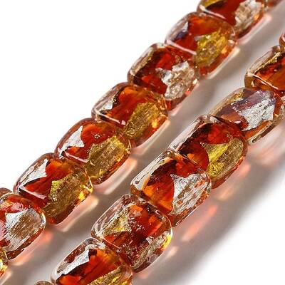 Handmade Gold Foil and Silver Foil Lampwork Beads