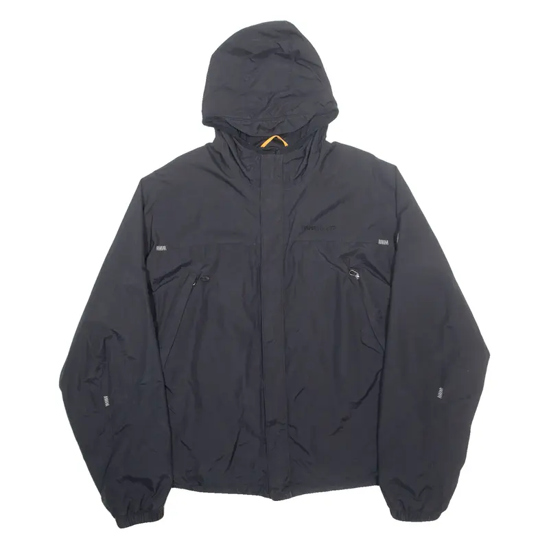 TIMBERLAND Mens Rain Coat Black Nylon Hooded L