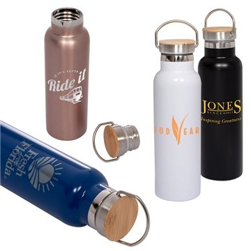 24 Promotional 20oz Vacuum Bottle With Bamboo Lid - Temperature ...